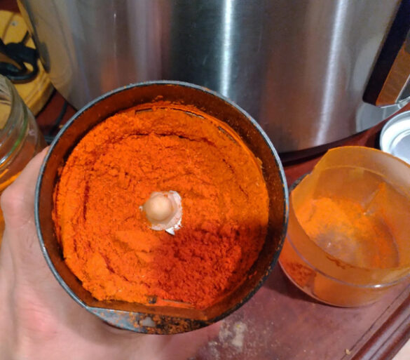 Grinding Homegrown Cayenne Peppers into Red Pepper The Survival Gardener